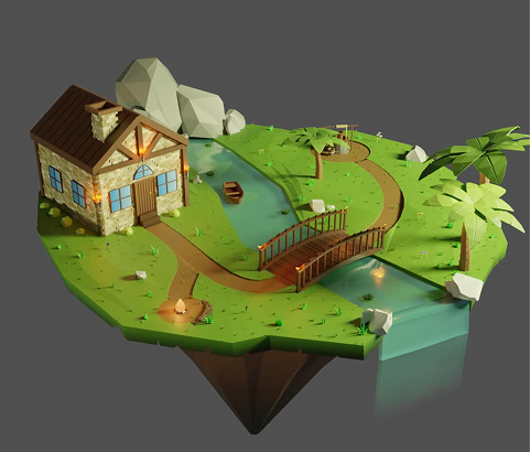 Diorama 3D – Île tropicale